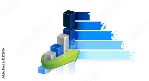 Illustration: business graph steps design illustration business graph steps design illustration