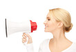 woman with megaphone