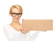 woman with cardboard box