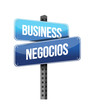 Photo: business in english and spanish sign illustration business in english and spanish sign illustration