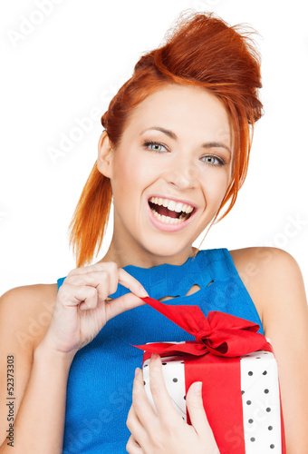 Photo: girl with gift box girl with gift box