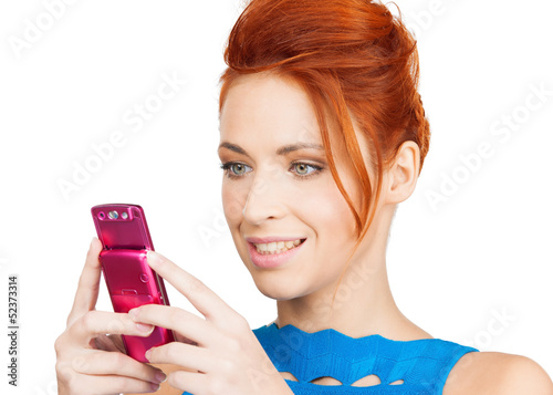 Photo: woman with cell phone woman with cell phone