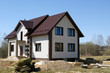 Abstract composition of new house frame construction
