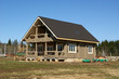 Abstract composition of new house frame construction