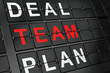 Finance concept: Team on airport board background