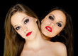 Profiles of two beautiful girls