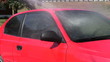 washing red car