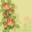 Retro greeting card with clover flowers and leaves. Eps10