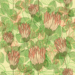 Seamless vintage elegant background with clover flowers. Eps10