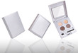 Eyeshadow palette with reflection isolated on white