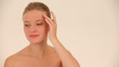 Video: Attractive woman posing in a studio. Close-up Attractive woman posing in a studio. Close-up