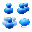 Icons of people groups and speech bubble