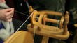 Hand spinning wool to yarn