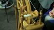 Hand spinning wool to yarn