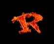 Letra R en llamas