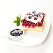 Photo: Piece of cake with fresh berry assortment and blueberry Piece of cake with fresh berry assortment and blueberry