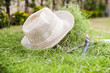 straw hat on the hay
