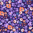 Vector: purple cute ditsy floral ~ seamless background purple cute ditsy floral ~ seamless background