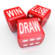 Win Lose Draw Words Three 3 Red Dice Competition Game