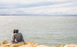 Couple in Love at the Sea