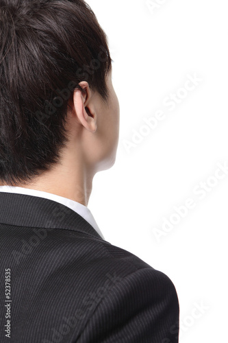 Photo: business man look copy space from back business man look copy space from back