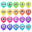 Map marker with icons-set six
