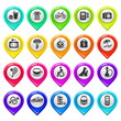 Map marker with icons-set two