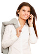 Happy businesswoman using mobile phone