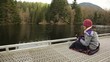 Girl trout fishing