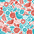 seamless floral background with birds