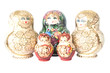 Russian toy matrioska isolated on white background