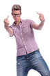 casual man middle fingers