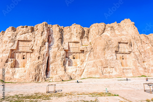 Photo: Tomb of Achaemenid kings in Naqsh-e Rustam, north Shiraz, Iran. Tomb of Achaemenid kings in Naqsh-e Rustam, north Shiraz, Iran.