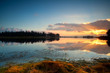 calm sunset over lake in Dwingelderveld