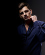 Elegant young handsome man. Studio fashion portrait.