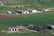 pianura padana in veneto with the citizens houses and fields and
