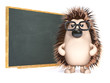Cute hedgehog is a good teacher