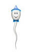 Sperm with condom hat