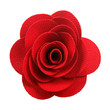 red cloth rose isolated on white background
