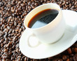 coffee beans with white cup