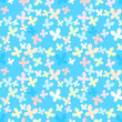Blue seamless pattern with color butterfly.