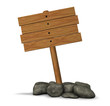 Illustration: wooden sign wooden sign