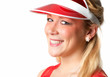 Blondine mit Sonnencap