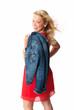 Hübsche Blondine mit Jeansjacke