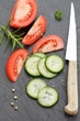 Foto: Tomaten und Salatgurken Tomaten und Salatgurken