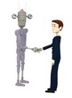 3d render of cartoon character with robot
