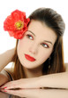 beautiful girl with poppy