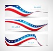 independence day background three header set Vector illustratio