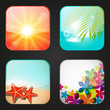 Set of summer apps icons