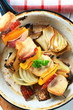 Chicken shish kebab with pan roasted onion